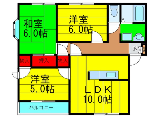 クレール香里ケ丘の物件間取画像